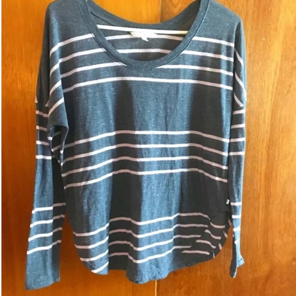 Victoria’s Secret Grey and Pink Slouchy Striped long Sleeve Top S/P